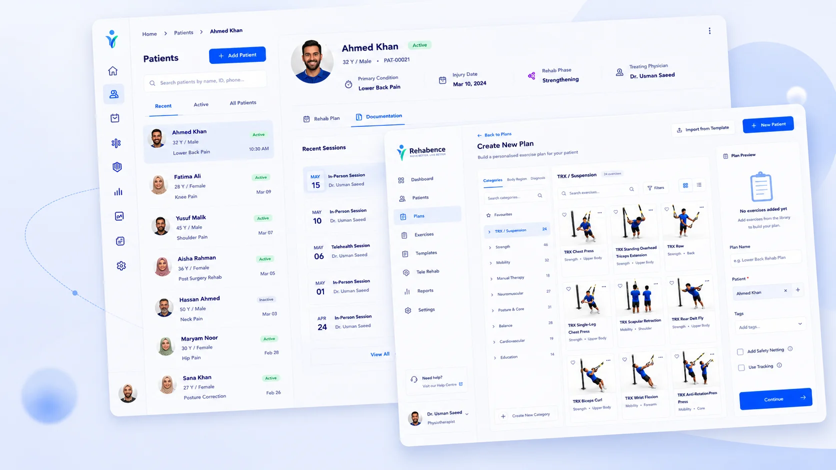 Rehabence dashboard